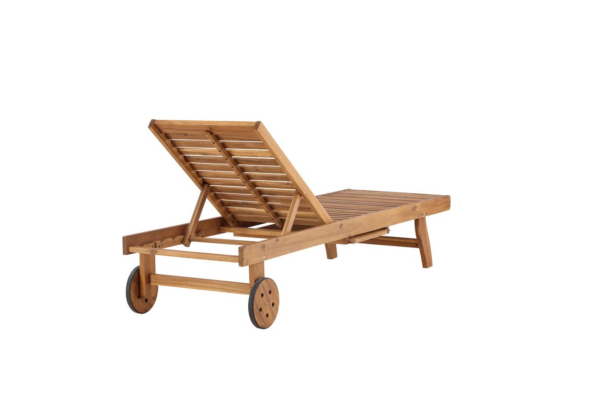 Sonnenliege Olyra - aus Akazienholz mit Rollen