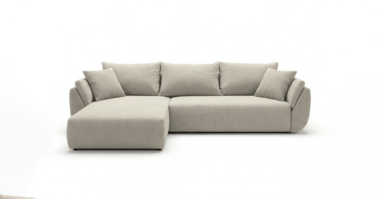 Designer Sofa Lenoa L mit Schlaf- und Klappfunktion in Cord
