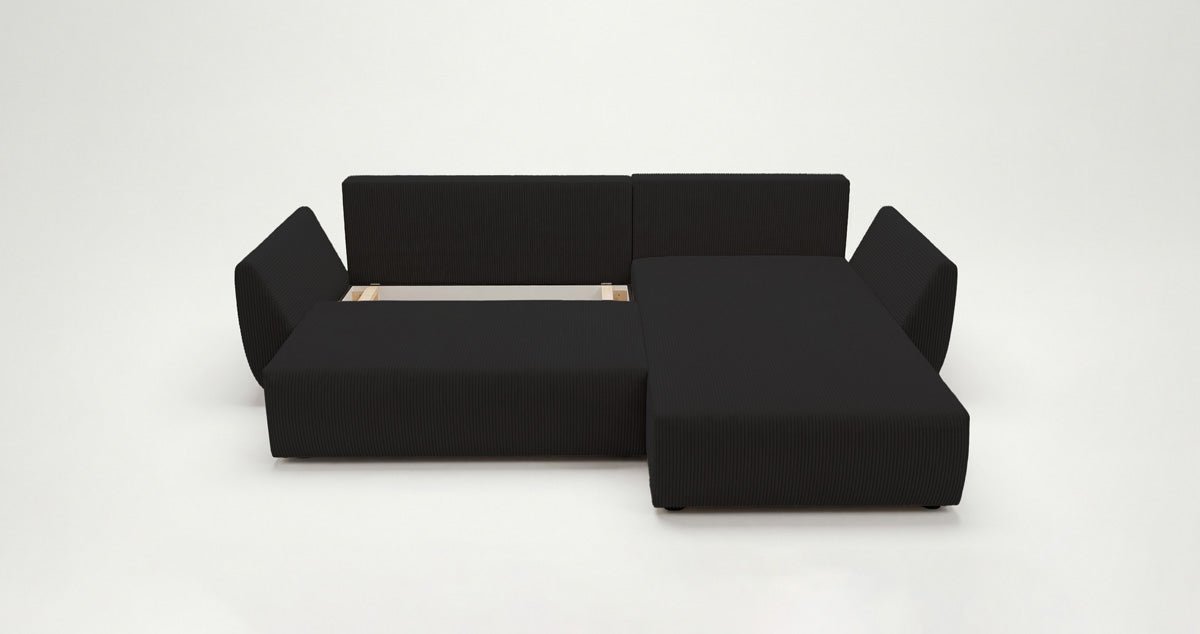 Designer Sofa Lenoa L mit Schlaf- und Klappfunktion in Cord