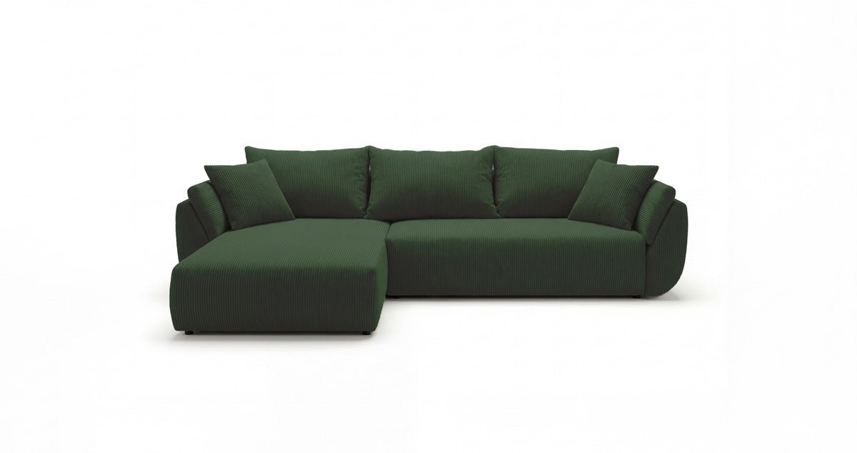 Designer Sofa Lenoa L mit Schlaf- und Klappfunktion in Cord