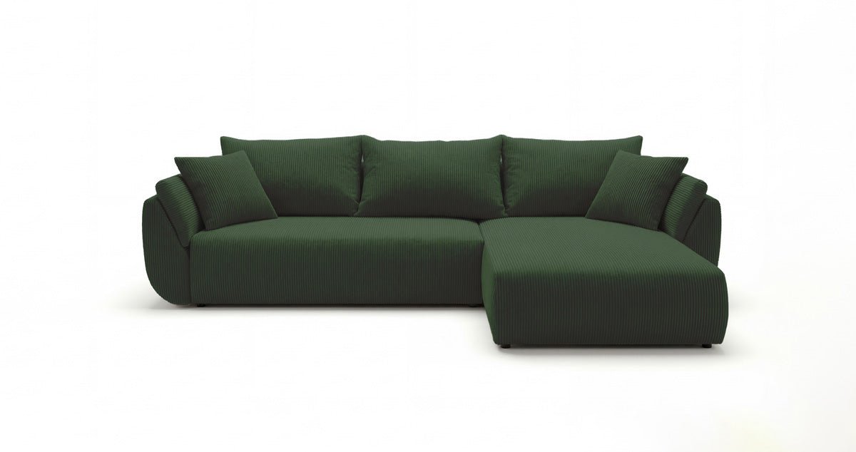 Designer Sofa Lenoa L mit Schlaf- und Klappfunktion in Cord