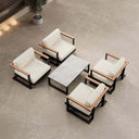 Vayla – 4 Loungesessel & Tisch aus schwarzem Aluminium | Aevora™ Kollektion