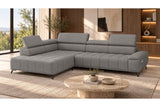 Ecksofa Volo in Chenille Grau, Ottomane links – Ansicht 2