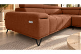 Ecksofa Volo in Chenille Terrakotta, Ottomane rechts – Ansicht 5