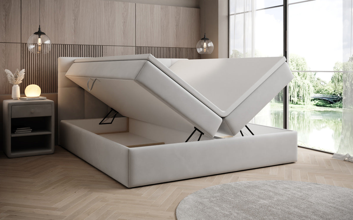 Boxspringbett Lux Samt mit Stauraum
