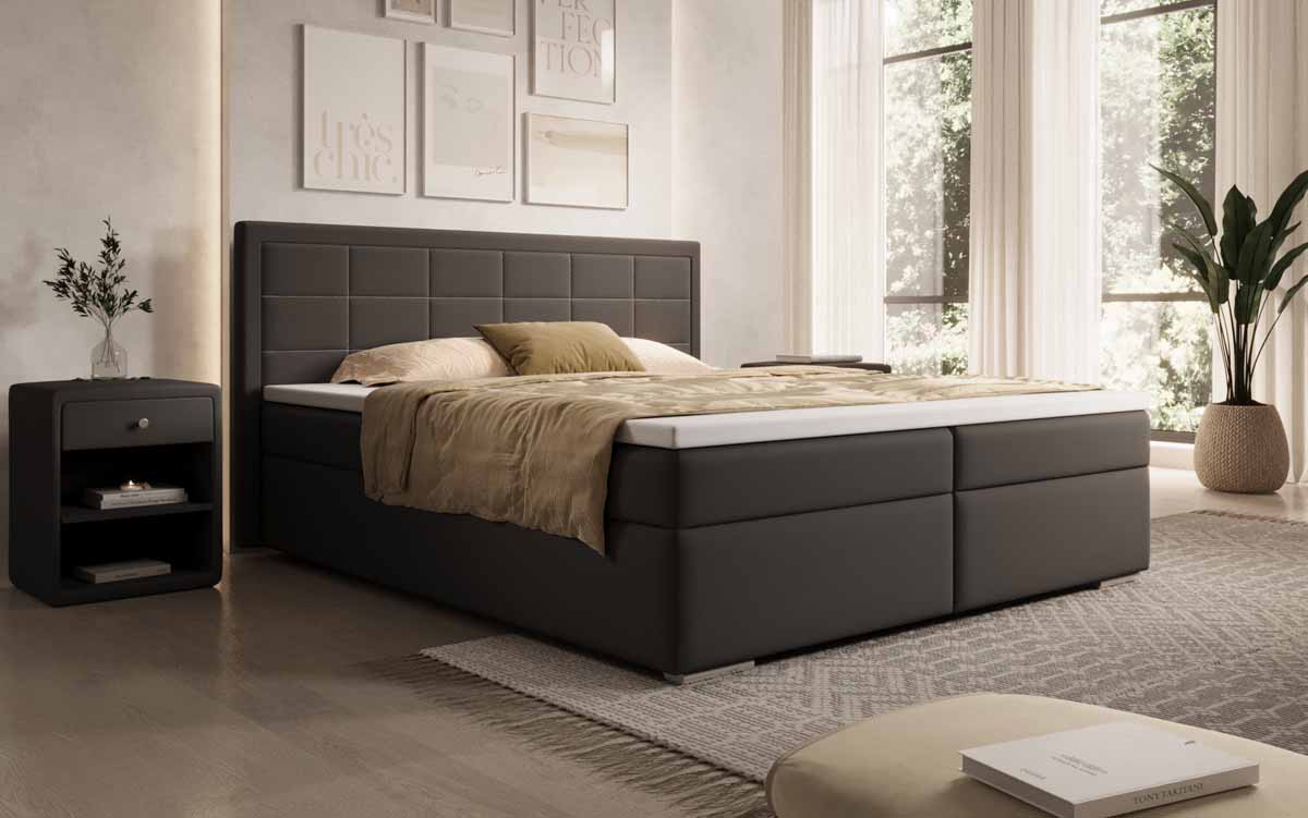 Boxspringbett Athina Kunstleder mit Stauraum - Luxusbetten24