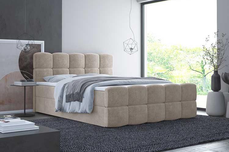 Boxspringbett Cozy Bouclé mit Stauraum - Luxusbetten24