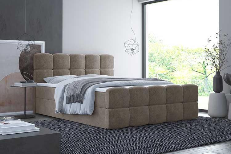 Boxspringbett Cozy Bouclé mit Stauraum - Luxusbetten24