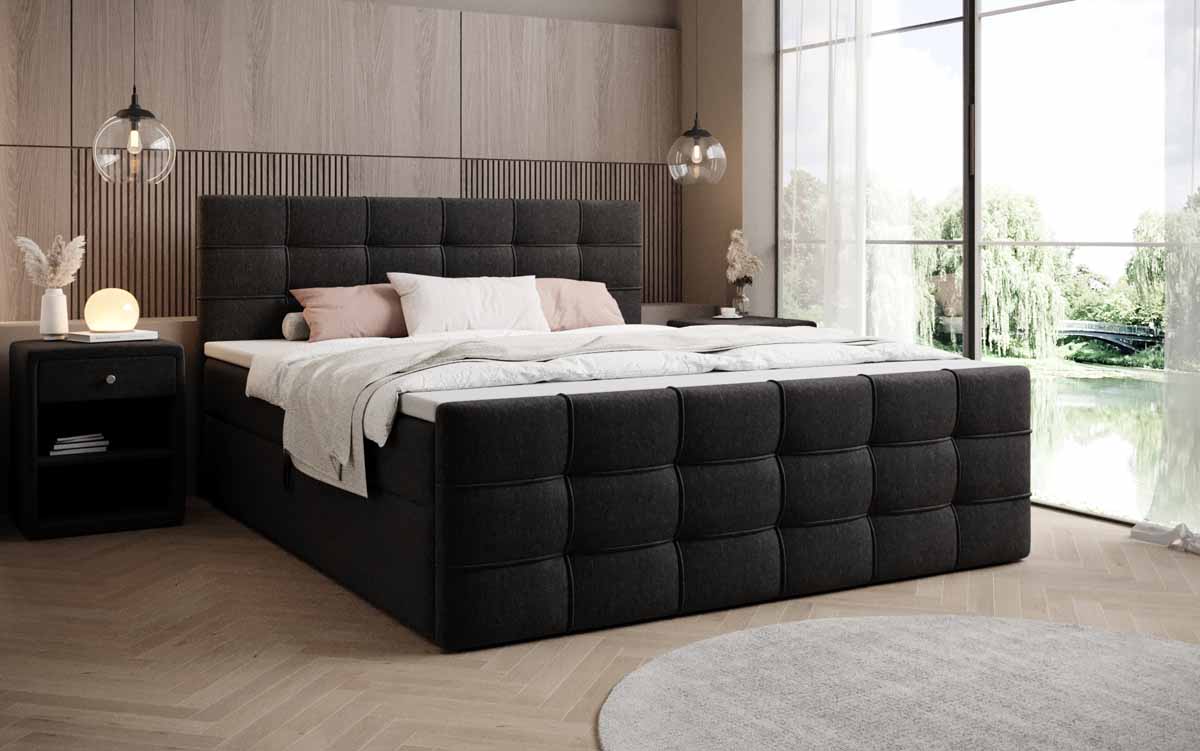 Boxspringbett Luxor Stoff mit Stauraum - Luxusbetten24