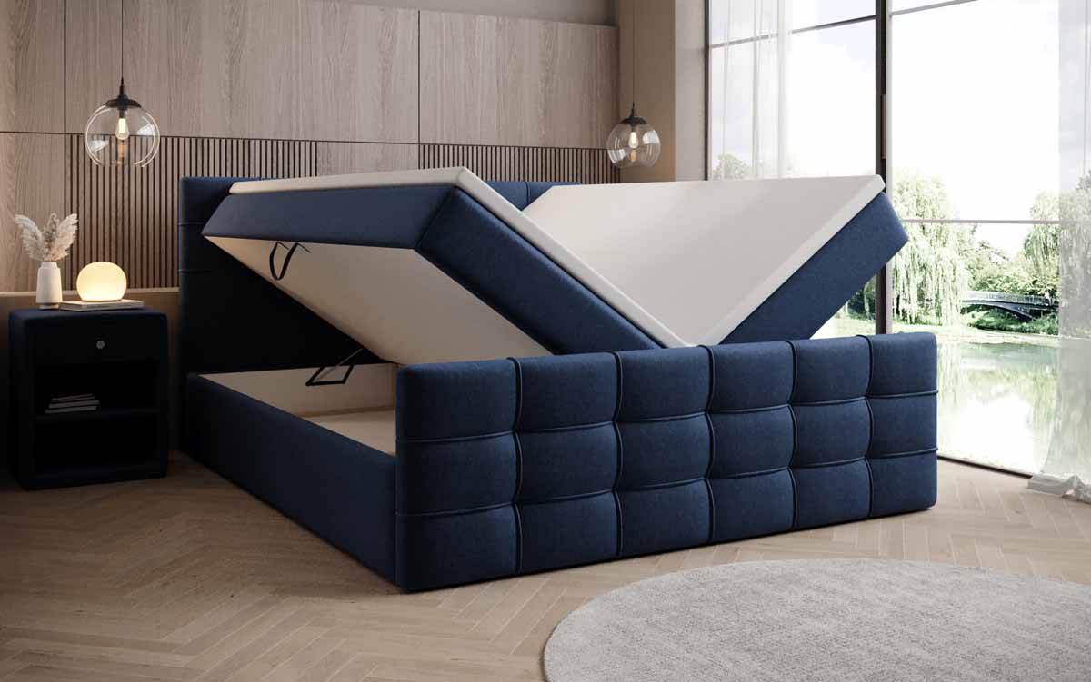 Boxspringbett Luxor Stoff mit Stauraum - Luxusbetten24