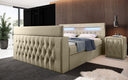 Boxspringbett Menzogna mit TV Lift, USB und Stauraum (2 Schubladen) - Luxusbetten24