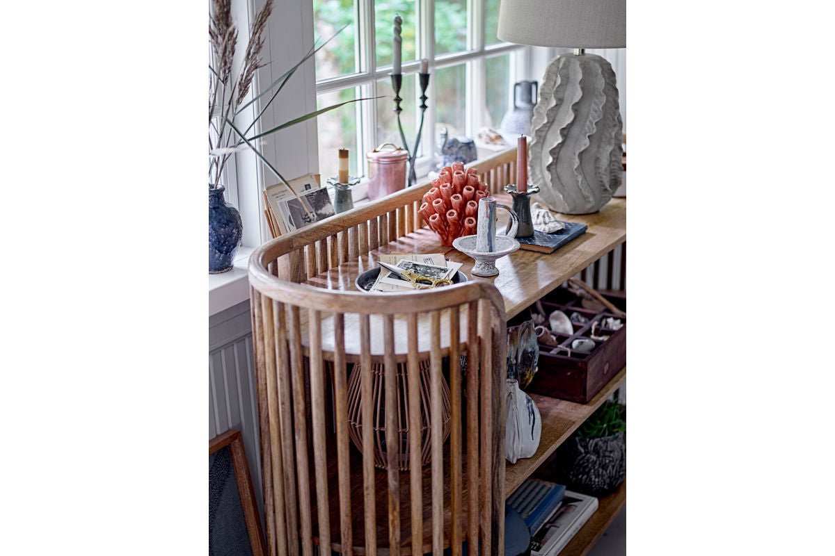 Tischlampe Sandwave- weißes Steingut