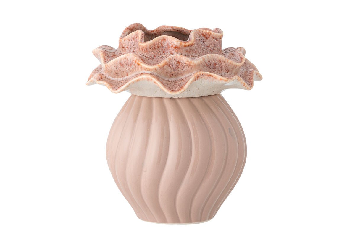 Vase „Rosélia“ – Roséfarbenes Steingut