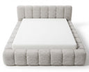Designer Polsterbett Como in Cord mit Stauraum – Hellgrau