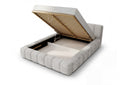 Designer Polsterbett Como in Cord mit Stauraum – Hellgrau