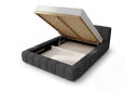 Designer Polsterbett Como in Cord mit Stauraum – Anthrazit