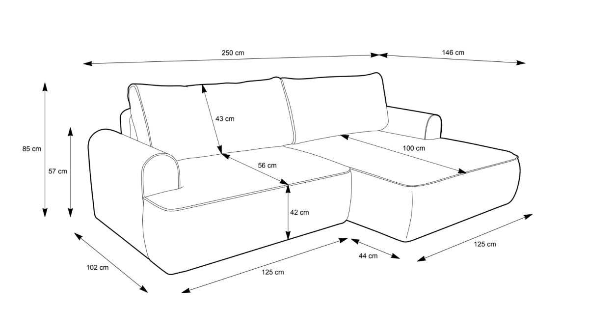 Designer Sofa Luma mit Stauraum und Schlaffunktion - Luxusbetten24