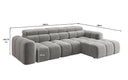 Designer Ecksofa Mia mit elektrischer Sitzerweiterung in Chenille