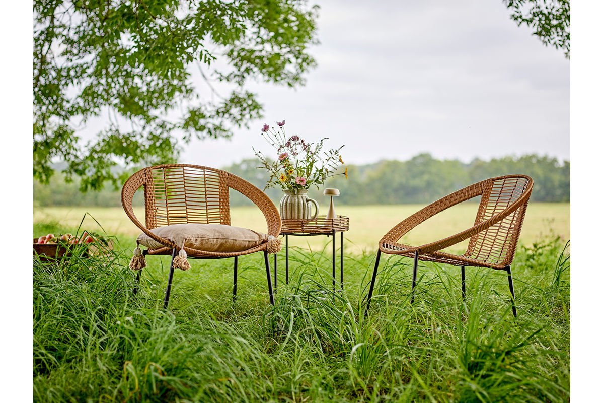 Tragbare Tischleuchte Nemi – wiederaufladbar in Naturton