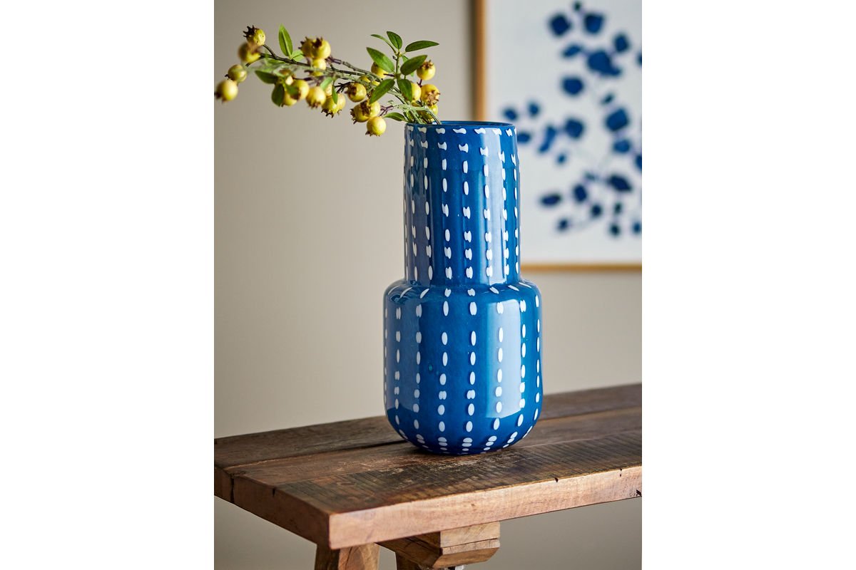 Vase „Elvion“ – Blaues Glas