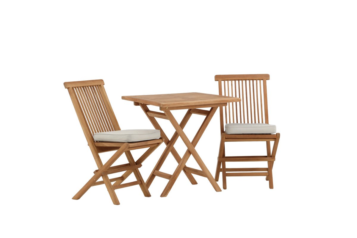 Garten Cafegruppe Raki – 3-teiliges Gartenmöbel-Set aus Teakholz