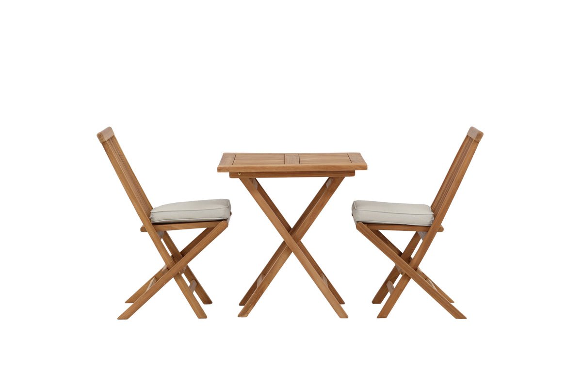 Garten Cafegruppe Raki – 3-teiliges Gartenmöbel-Set aus Teakholz