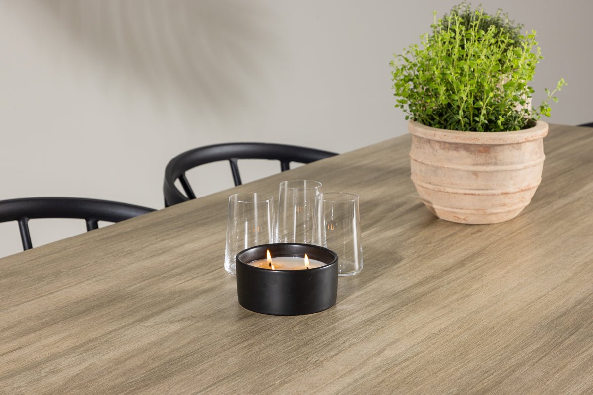 Garten Essgruppe Toril – 7-teiliges Gartenmöbel-Set in Schwarz/Weiß