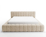 Designer Polsterbett Ivo in Samt – Beige