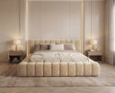 Designer Polsterbett Ivo in Samt – Beige