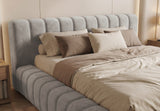 Designer Polsterbett Ivo in Samt – Hellgrau