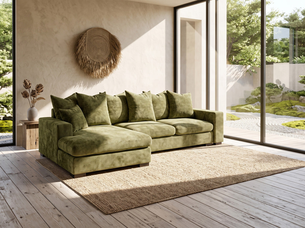 Designer Sofa Selena L mit Schlaffunktion in Strukturstoff