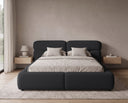 Designer Polsterbett Lovis in Strukturstoff mit Stauraum – Schwarz