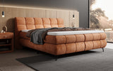 Boxspringbett Milla Cord in Orange (Poso 040) – Milieu seitlich