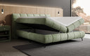 Boxspringbett Milla Cord in Salbei (Poso 047) – Stauraum geöffnet