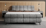 Boxspringbett Milla Cord in Grau (Poso 060) – Milieu frontal