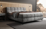 Boxspringbett Milla Cord in Grau (Poso 060) – Milieu seitlich