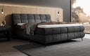 Boxspringbett Milla Cord in Schwarz (Poso 135) – Milieu seitlich