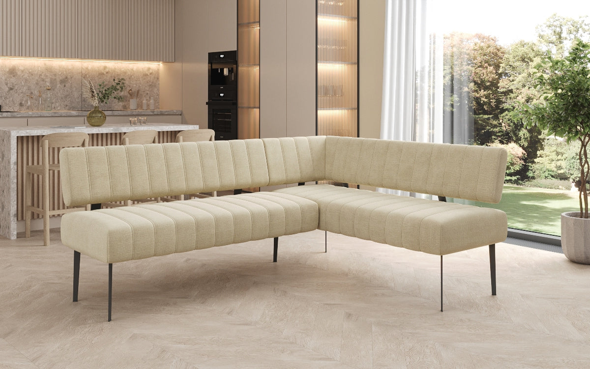 Gepolsterte Essbank Montero aus wasserabweisendem Samt mit Metallbeinen