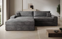 Designer Ecksofa Lugo in Cord – Grau – Links