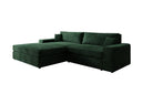 Designer Ecksofa Lugo in Cord – Grün – Links