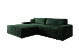Designer Ecksofa Lugo in Cord – Grün – Links
