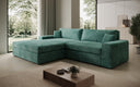 Designer Ecksofa Lugo in Cord – Vintage Blau – Links