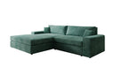 Designer Ecksofa Lugo in Cord – Vintage Blau – Links