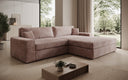 Designer Ecksofa Lugo in Cord – Rosé – Rechts