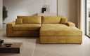 Designer Ecksofa Lugo in Cord – Safran – Rechts