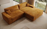 Designer Ecksofa Lugo in Cord – Amber – Rechts