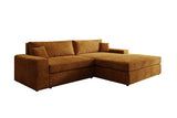 Designer Ecksofa Lugo in Cord – Amber – Rechts