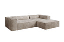 Designer Ecksofa Vasto in Cord – Beige – Rechts