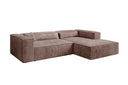 Designer Ecksofa Vasto in Cord – Rosé – Rechts