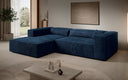 Designer Ecksofa Vasto in Cord – Blau – Links